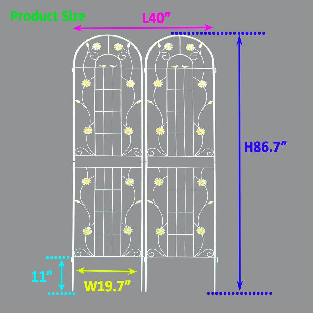 2 Pack Metal Garden Trellis for Climbing Plants