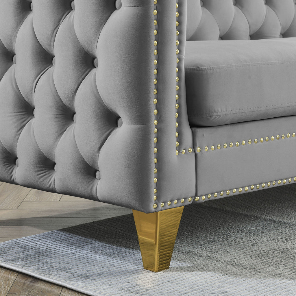 82.2-Inch Velvet Corner Sofa