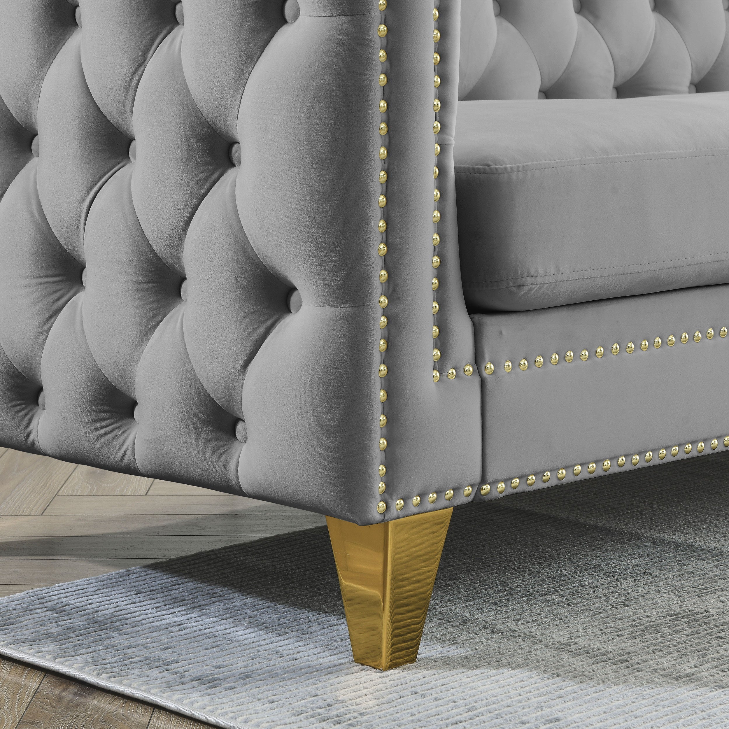 82.2-Inch Velvet Corner Sofa
