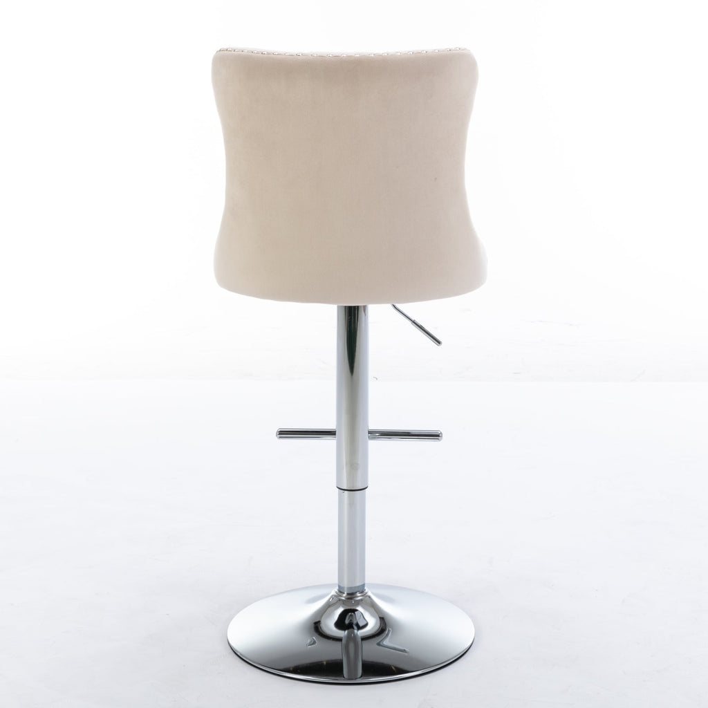 Swivel Velvet Barstools Adjustable Seat Height