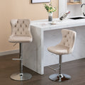 Swivel Velvet Barstools Adjustable Seat Height