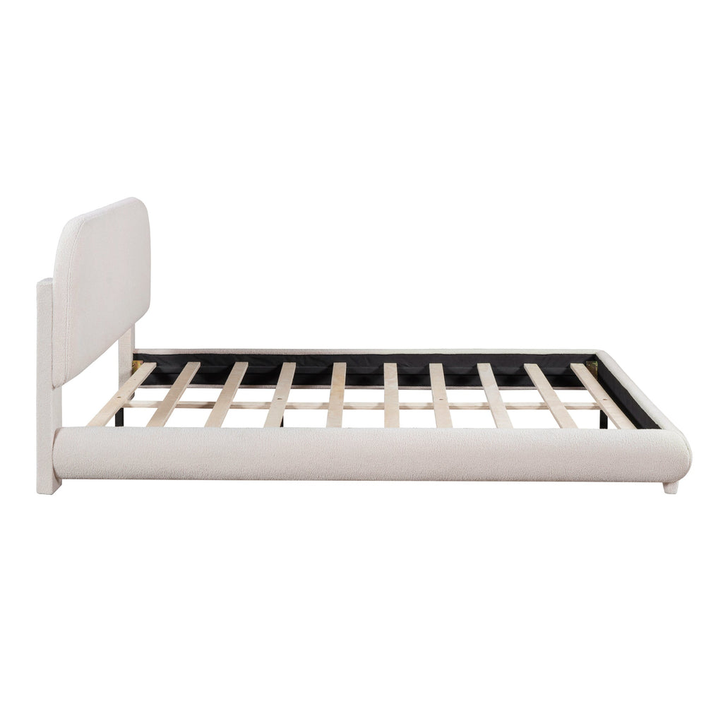 Teddy Fleece Queen Size Upholstered Platform Bed