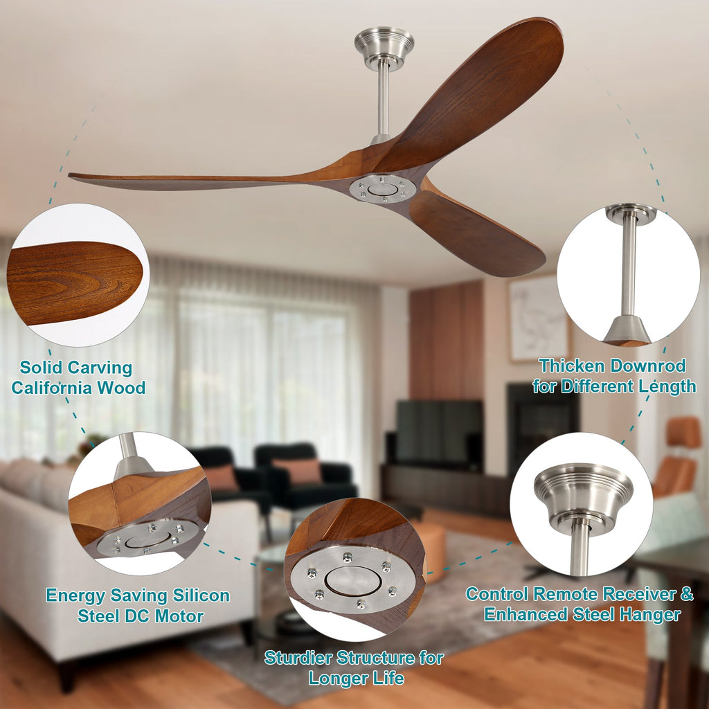 60 Inch Indoor Modern Ceiling Fan With Remote Control