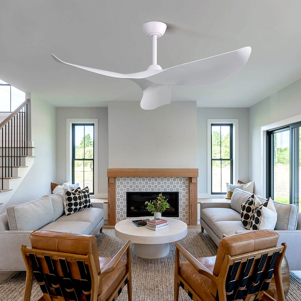 52 Inch Indoor Ceiling Fan Without Light