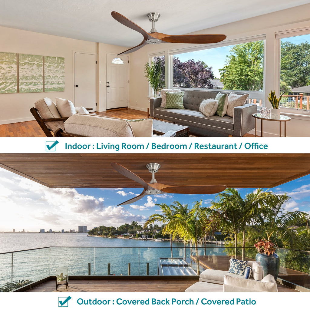 60 Inch Indoor Modern Ceiling Fan With Remote Control