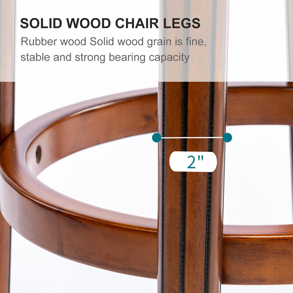 Cow Top Leather Wooden Bar Stools