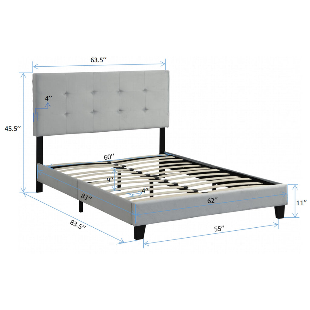 Queen Size Upholstered Platform Bed Frame