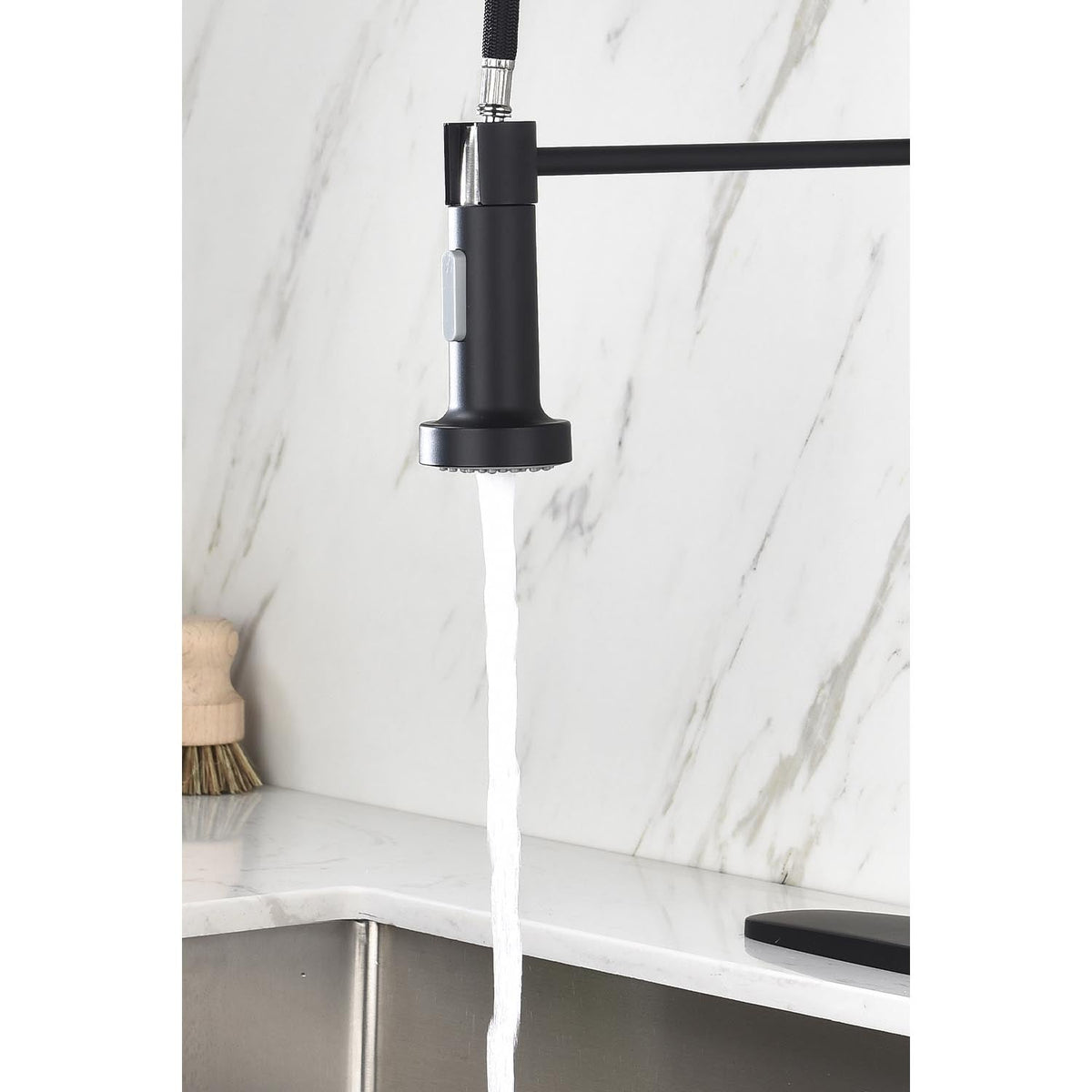 Pull Down Single Handle Spring Kitchen Faucet