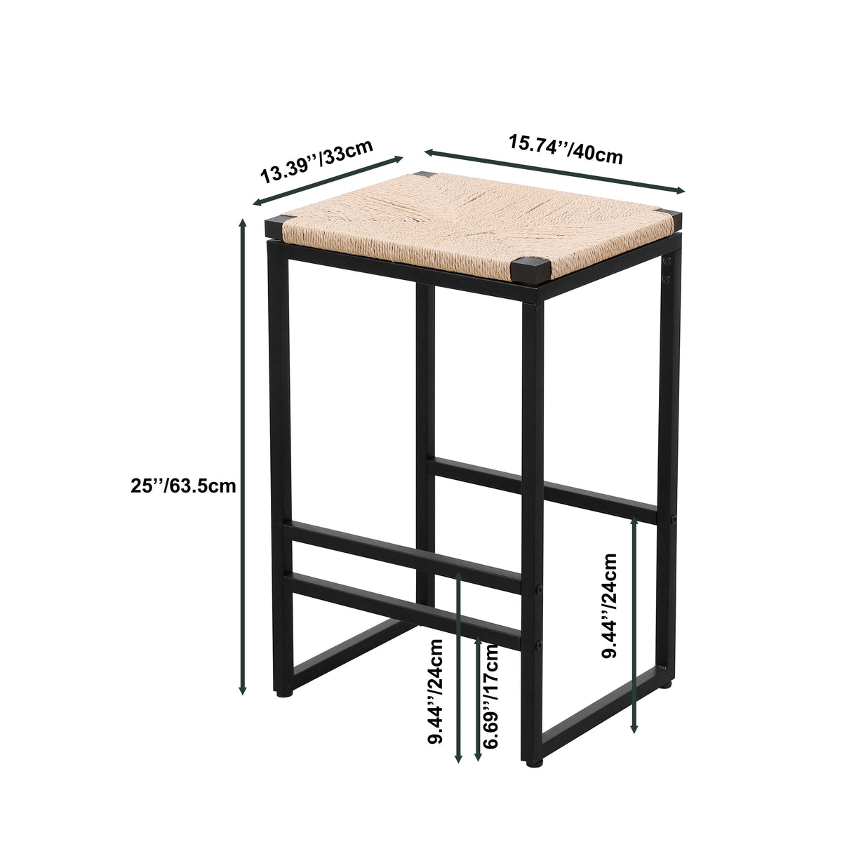 Set of 2 Backless Bar Stools for Kitchen Counter
