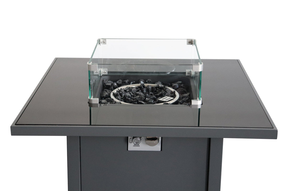 25" H x 30" W Steel Outdoor Fire Pit Table