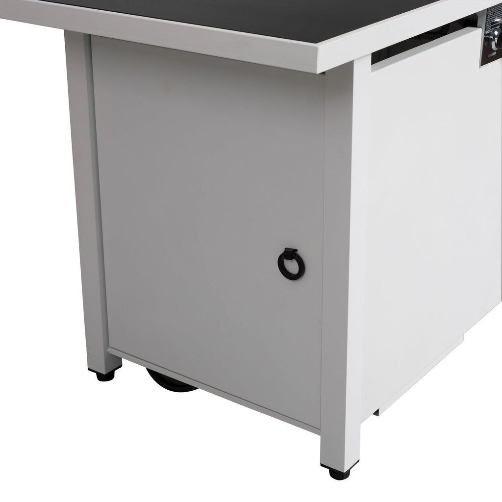 25" H x 42" W Steel Outdoor Fire Pit Table with Lid