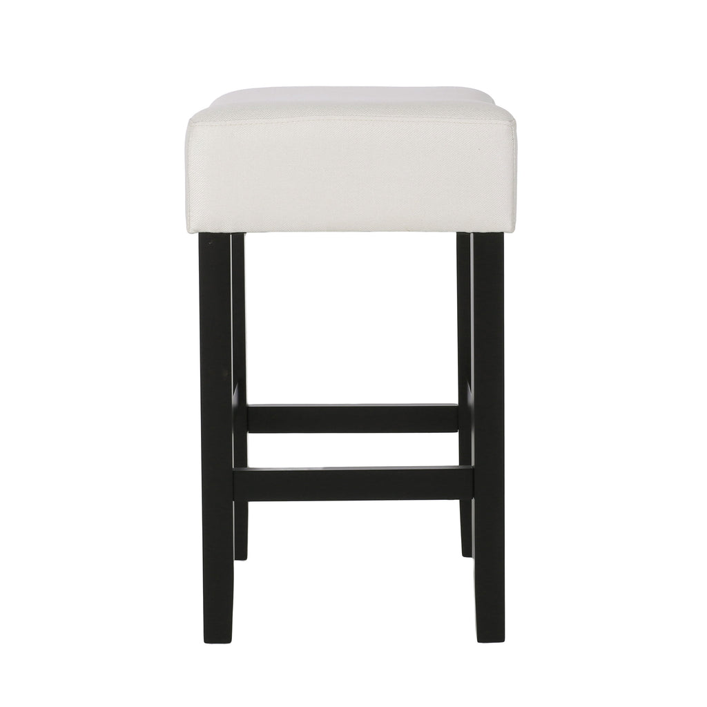 Set of 2, 26.75" Backless Fabric Counter Height Barstool