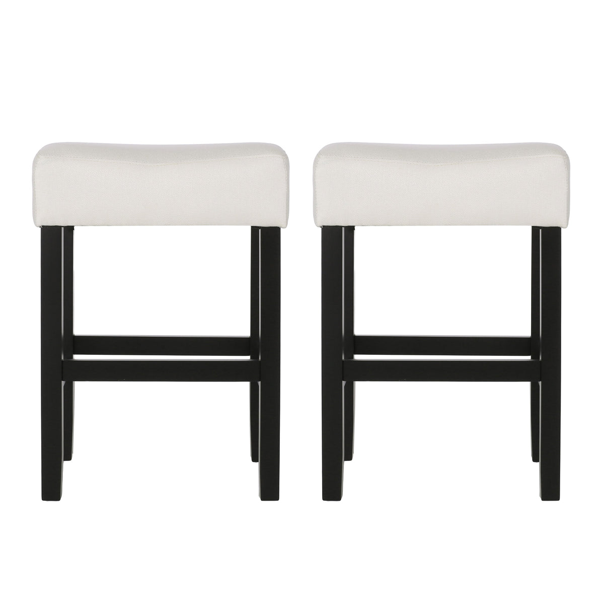 Set of 2, 26.75" Backless Fabric Counter Height Barstool