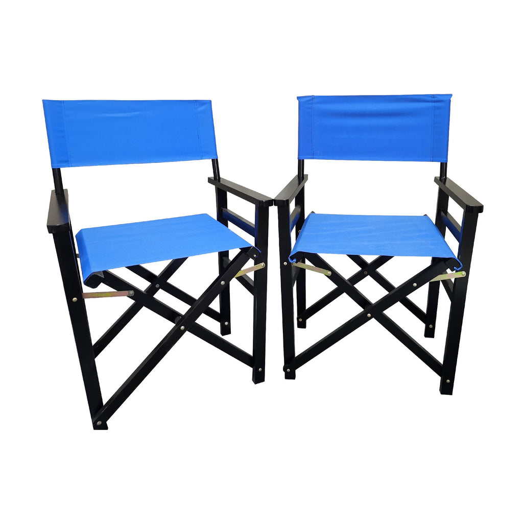 Folding Chair Set - Wooden Director Chair with Canvas