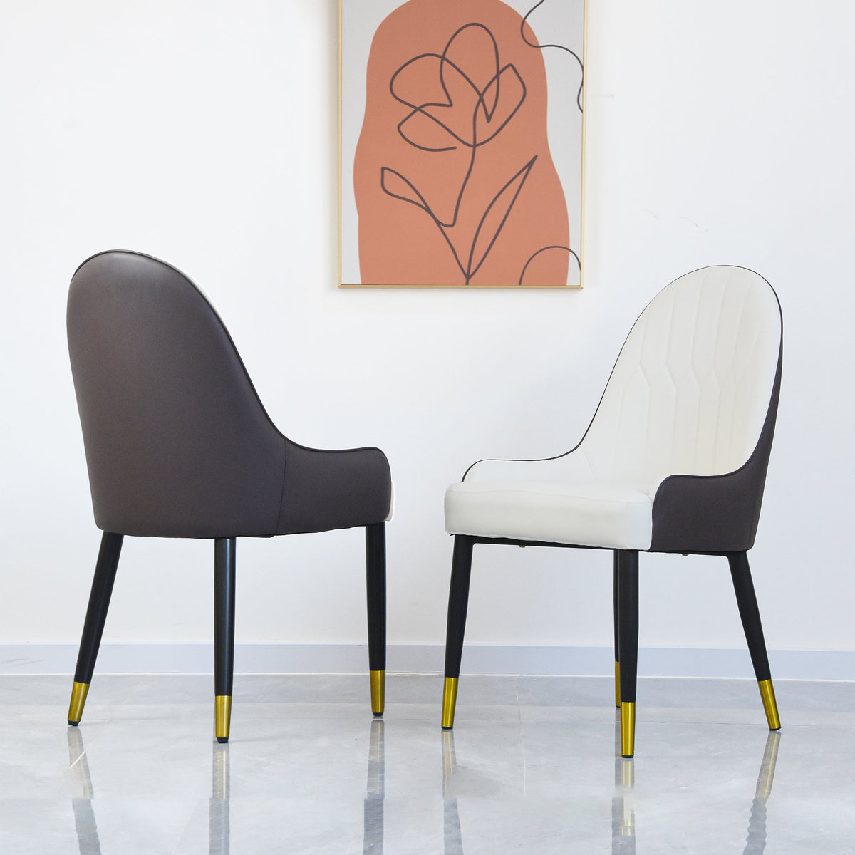 Modern PU Sponge-Filled Dining Chair Set