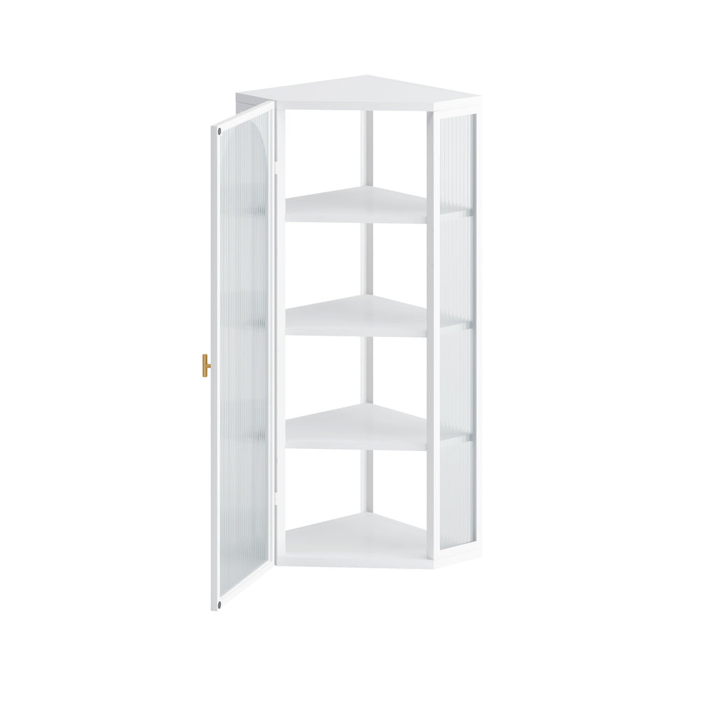 Glass Door Wall Mounted Corner Cabinet