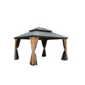 12'x14' Hardtop Gazebo - Cedar Wood Frame Canopy