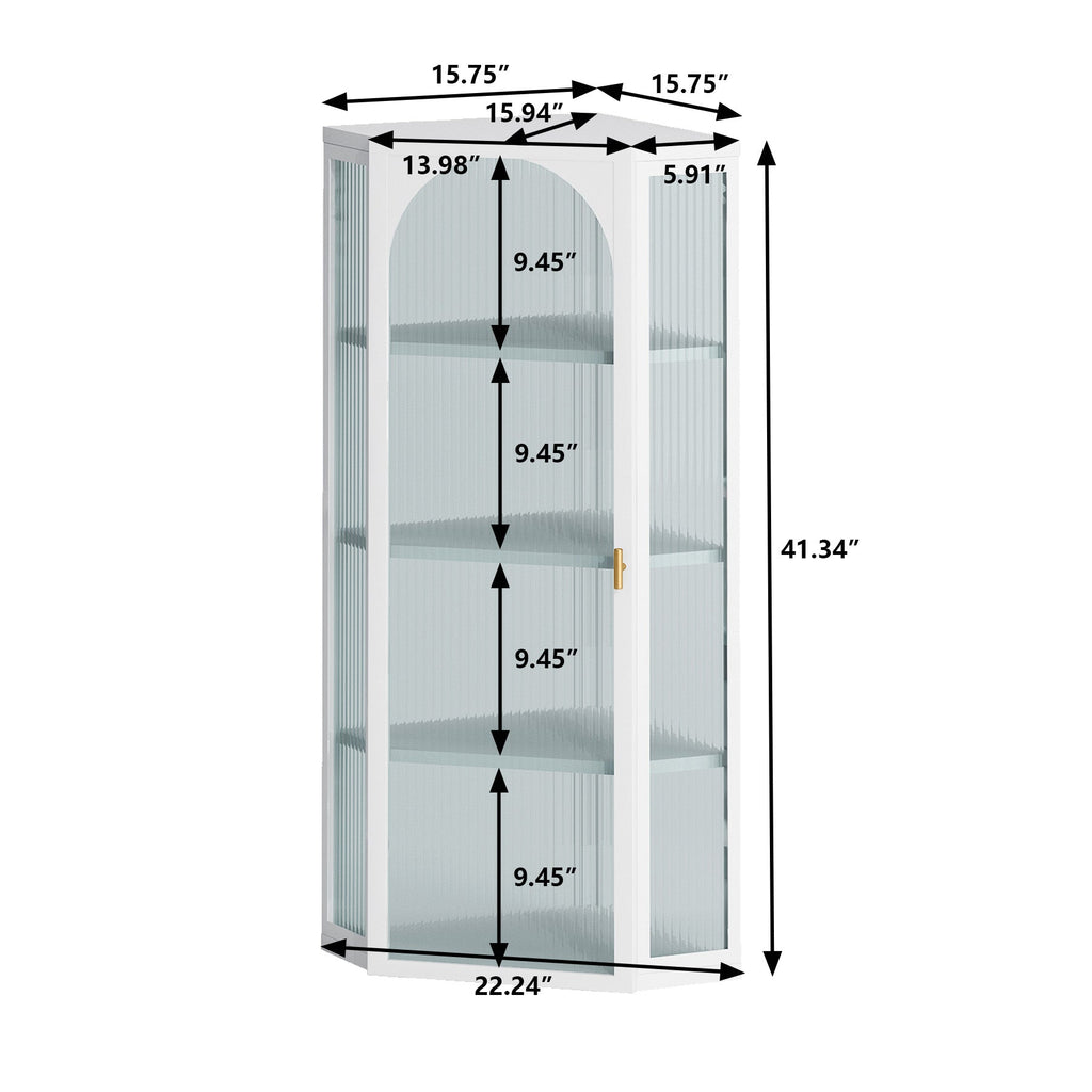 Glass Door Wall Mounted Corner Cabinet