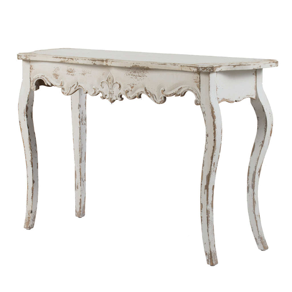 Slimline Whitewash Console Table