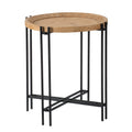 21.5" x 24" Round Side Table With Wood Top