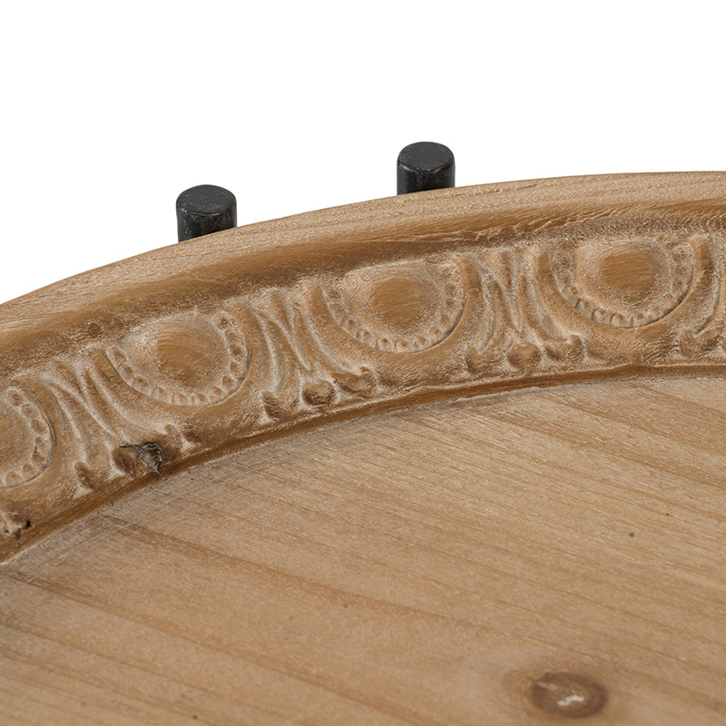 21.5" x 24" Round Side Table With Wood Top