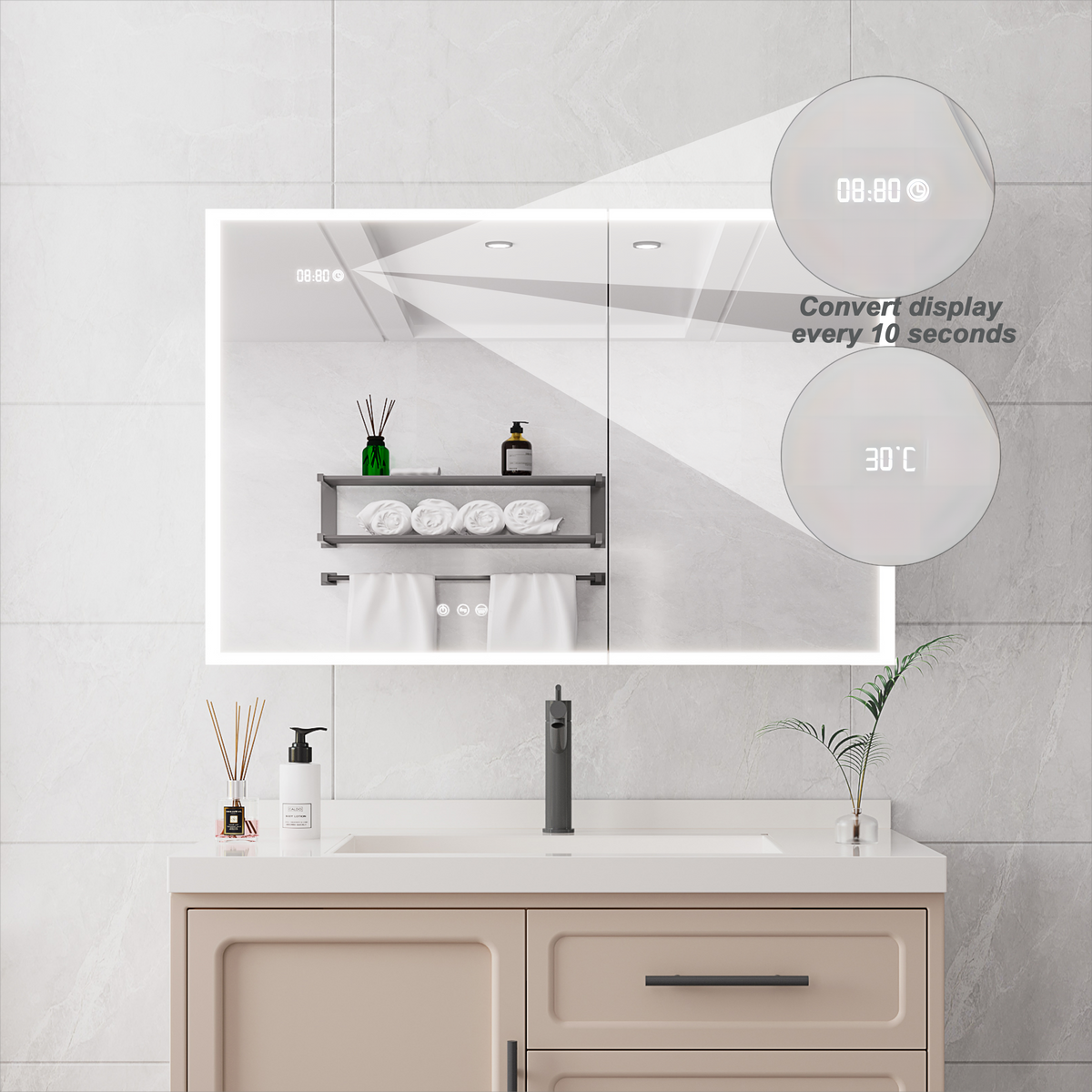 LED Medicine Cabinet with Mirror and Lights