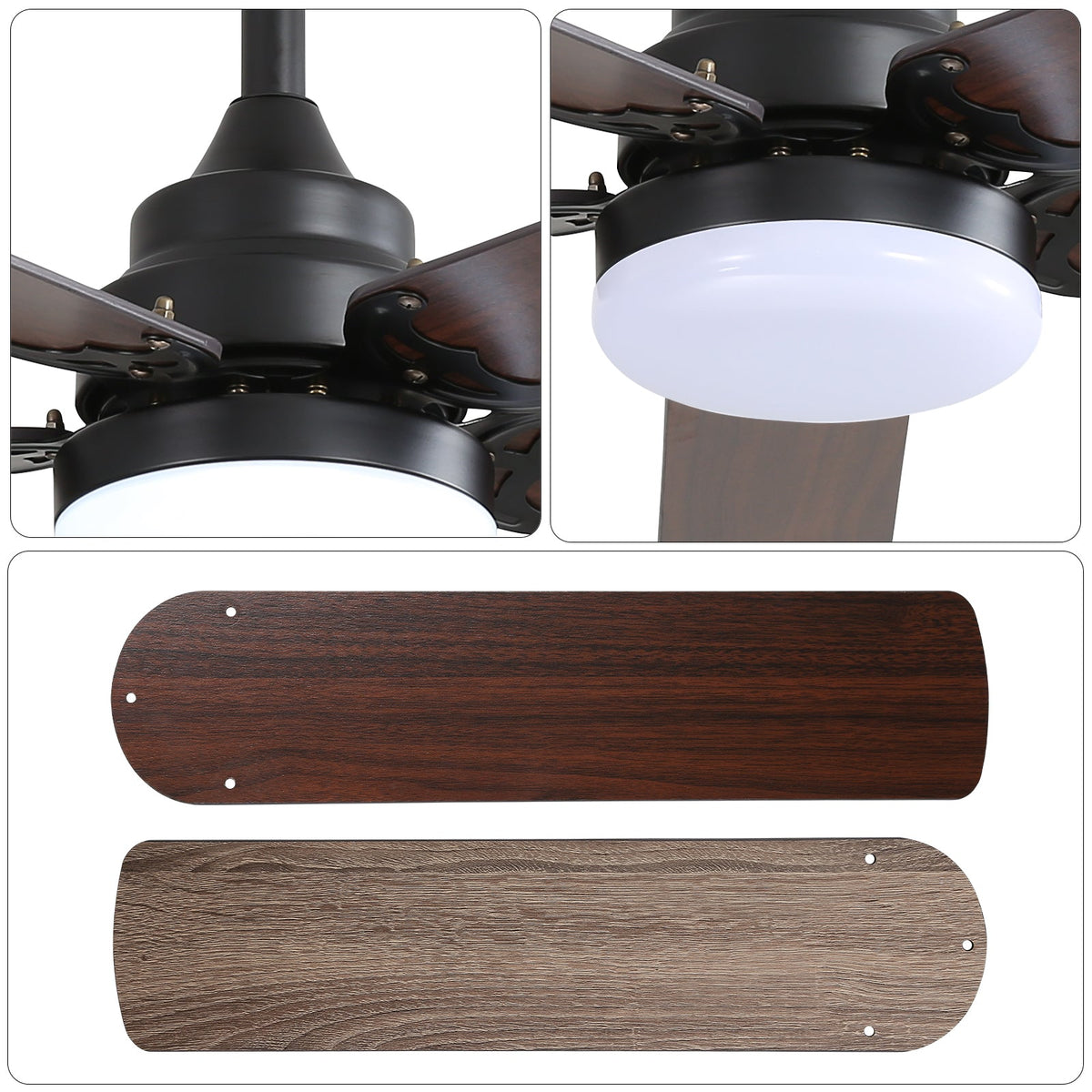 Low Profile 42 Inch Ceiling Fan With LED Light