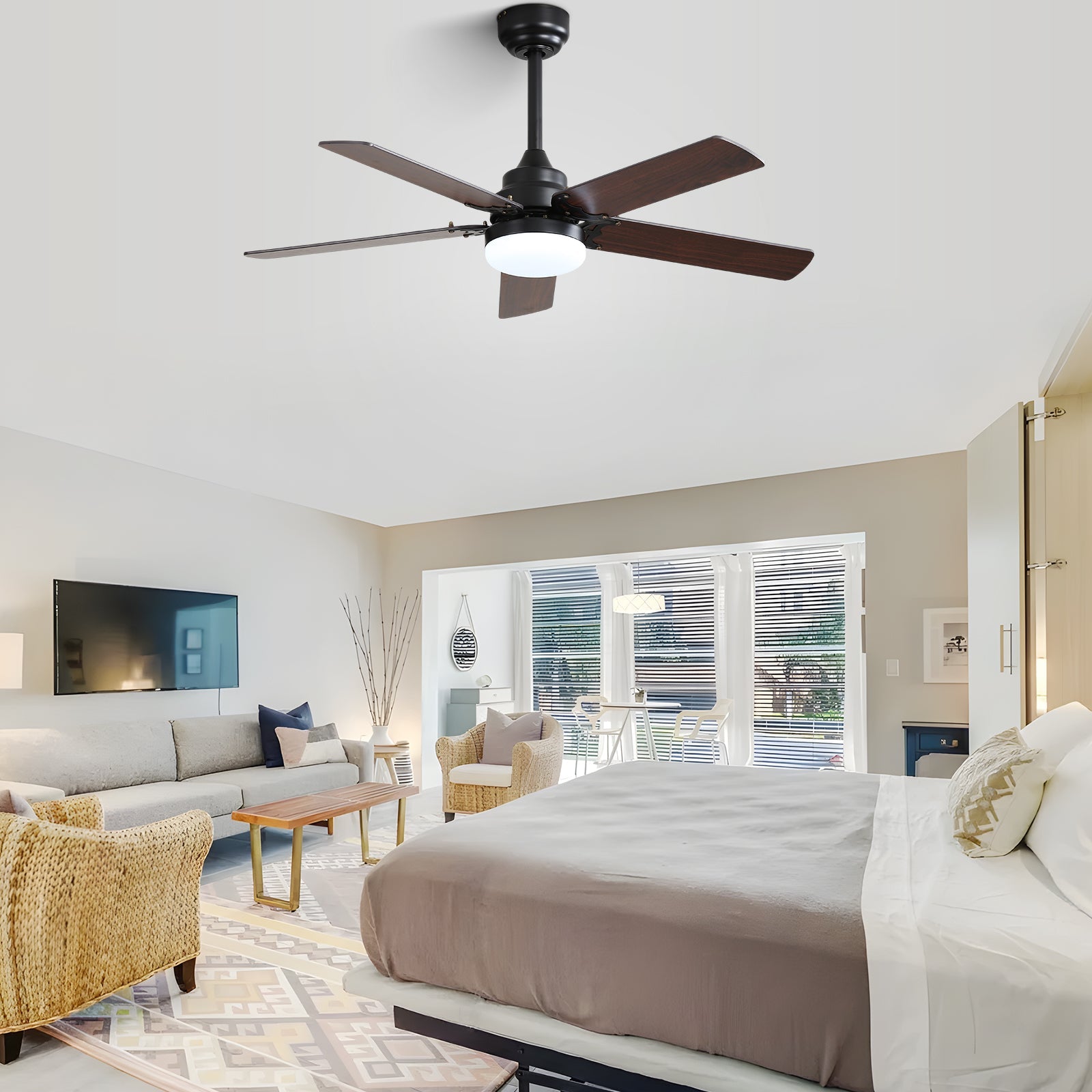 Low Profile 42 Inch Ceiling Fan With LED Light
