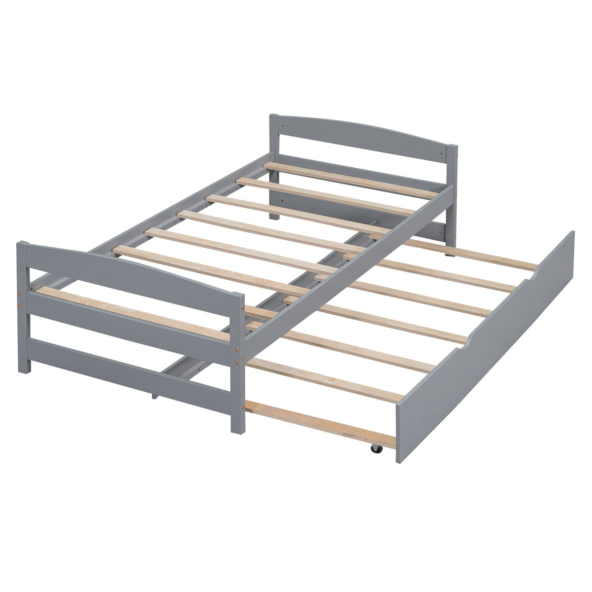 Twin Size Platform Bed with Twin Size Trundle