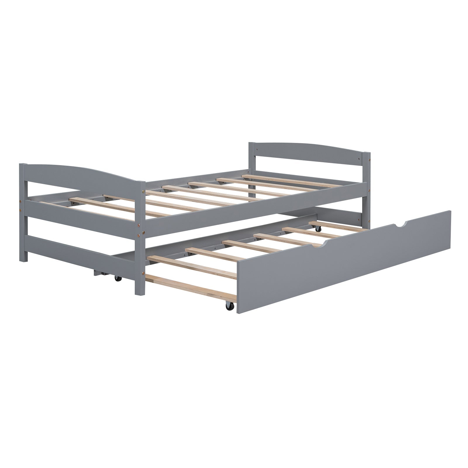 Twin Size Platform Bed with Twin Size Trundle