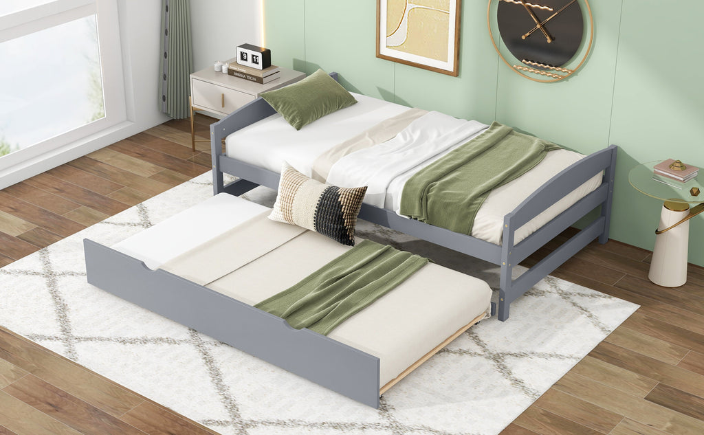 Twin Size Platform Bed with Twin Size Trundle