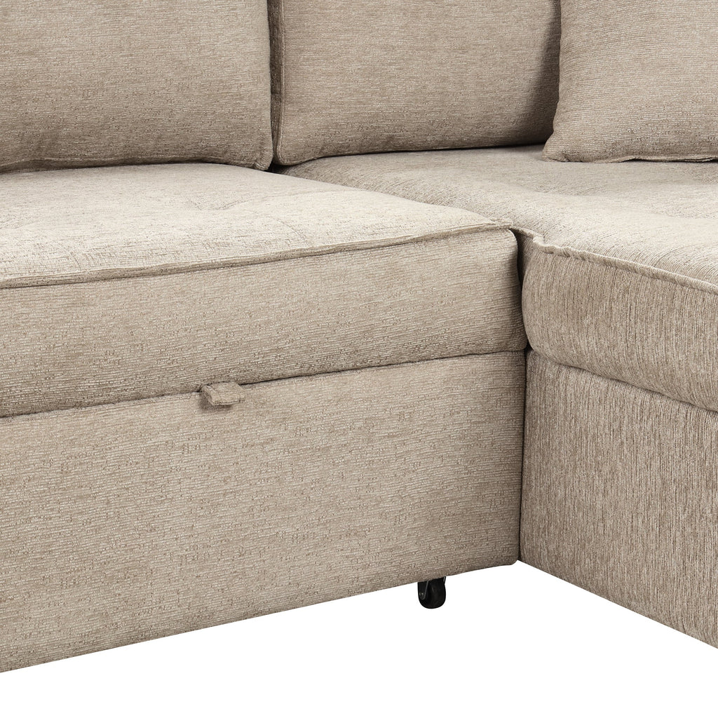104.5" Modern L-Shape 3 Seat Reversible Sectional Couch