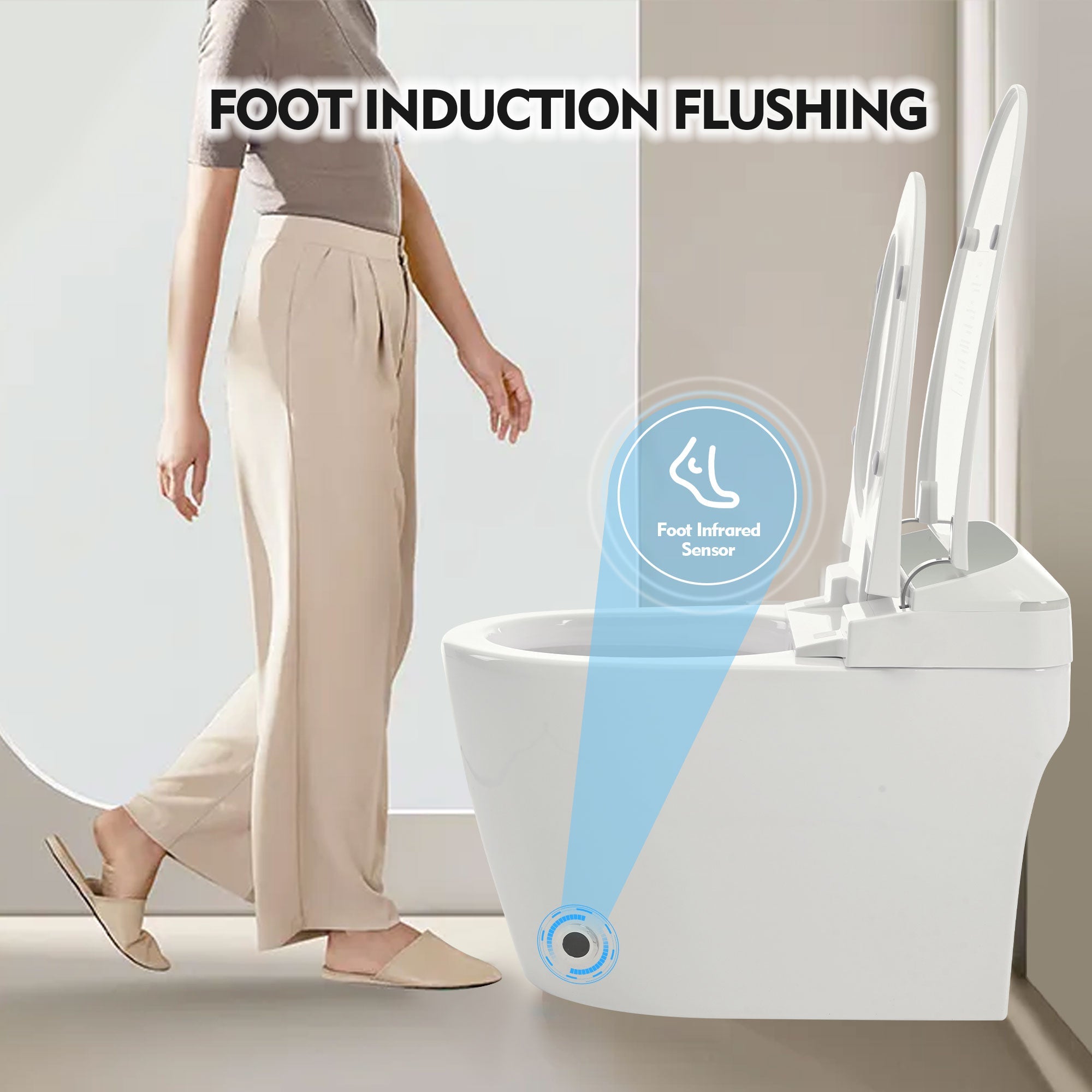 Heated Seat Smart Toilet - One Piece Design with Automatic Flush