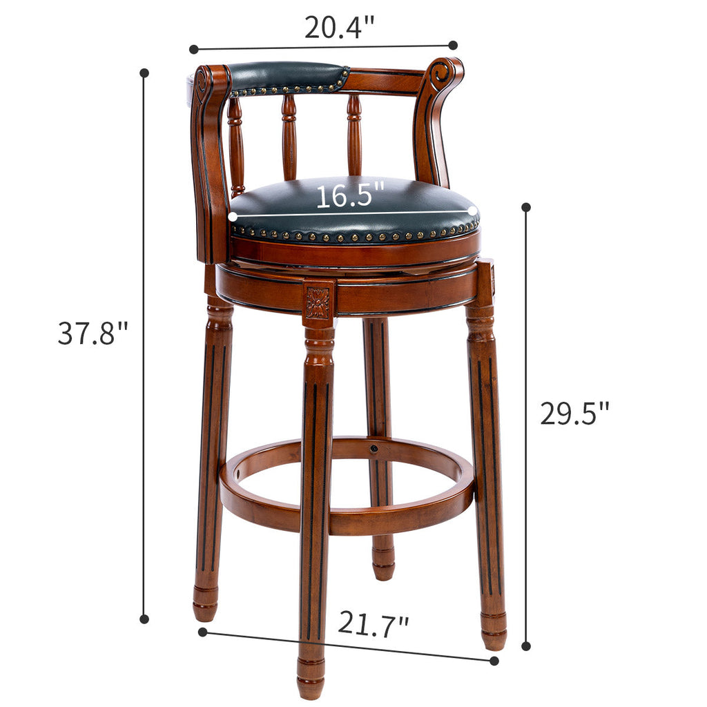 Cow Top Leather Wooden Bar Stools