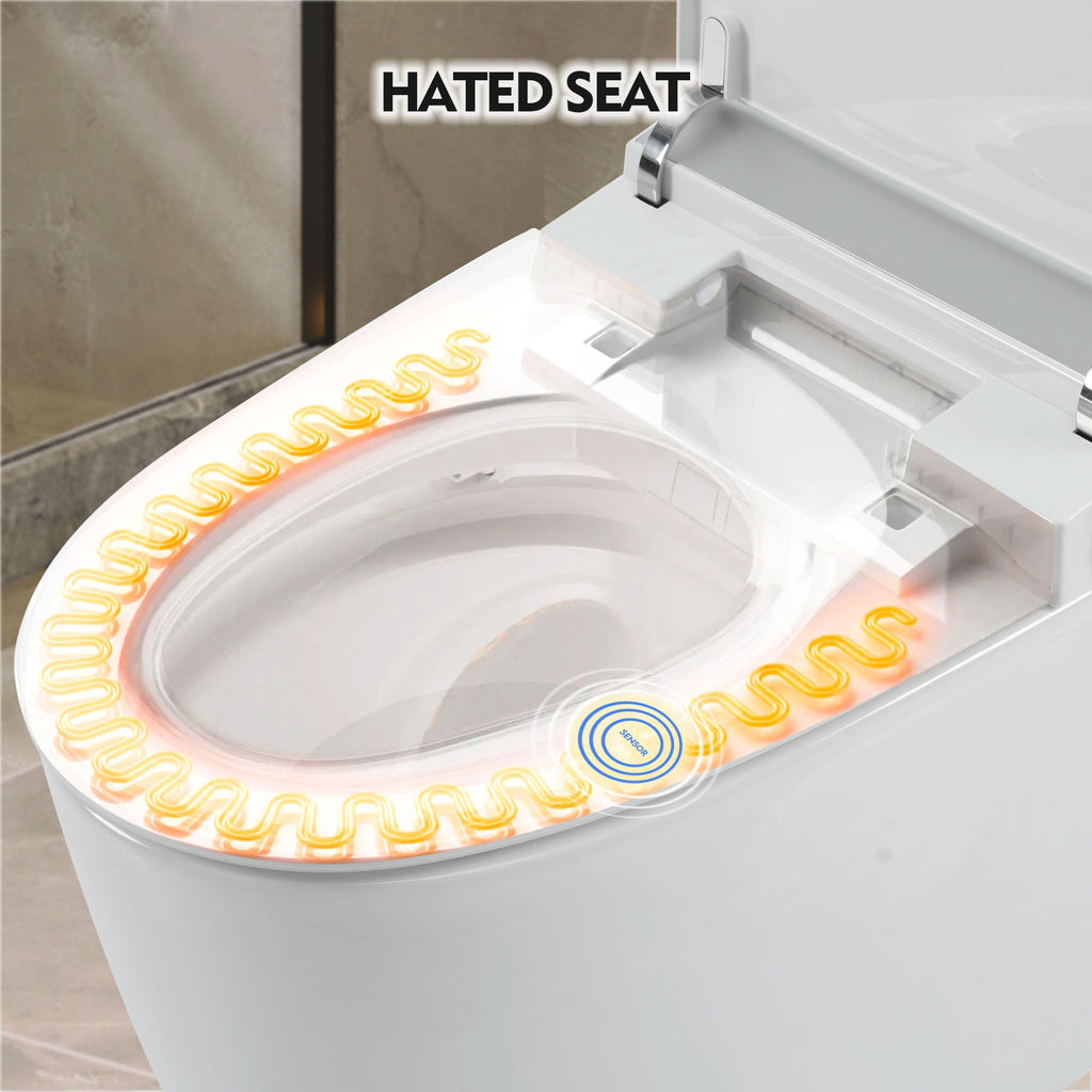 Heated Seat Smart Toilet - One Piece Design with Automatic Flush