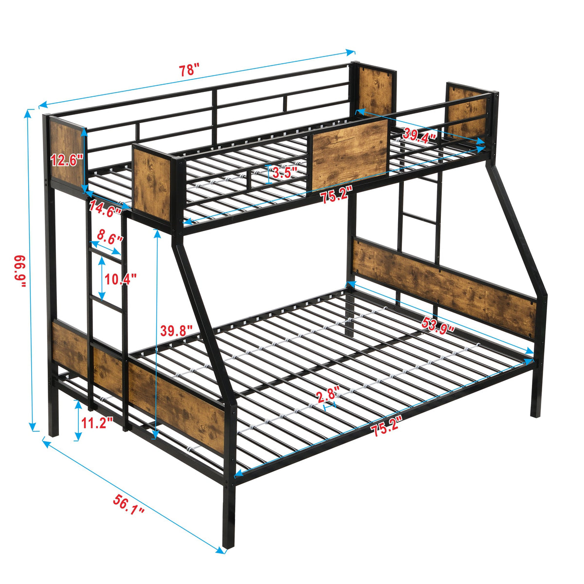 Twin Over Full Metal Bunk Bed