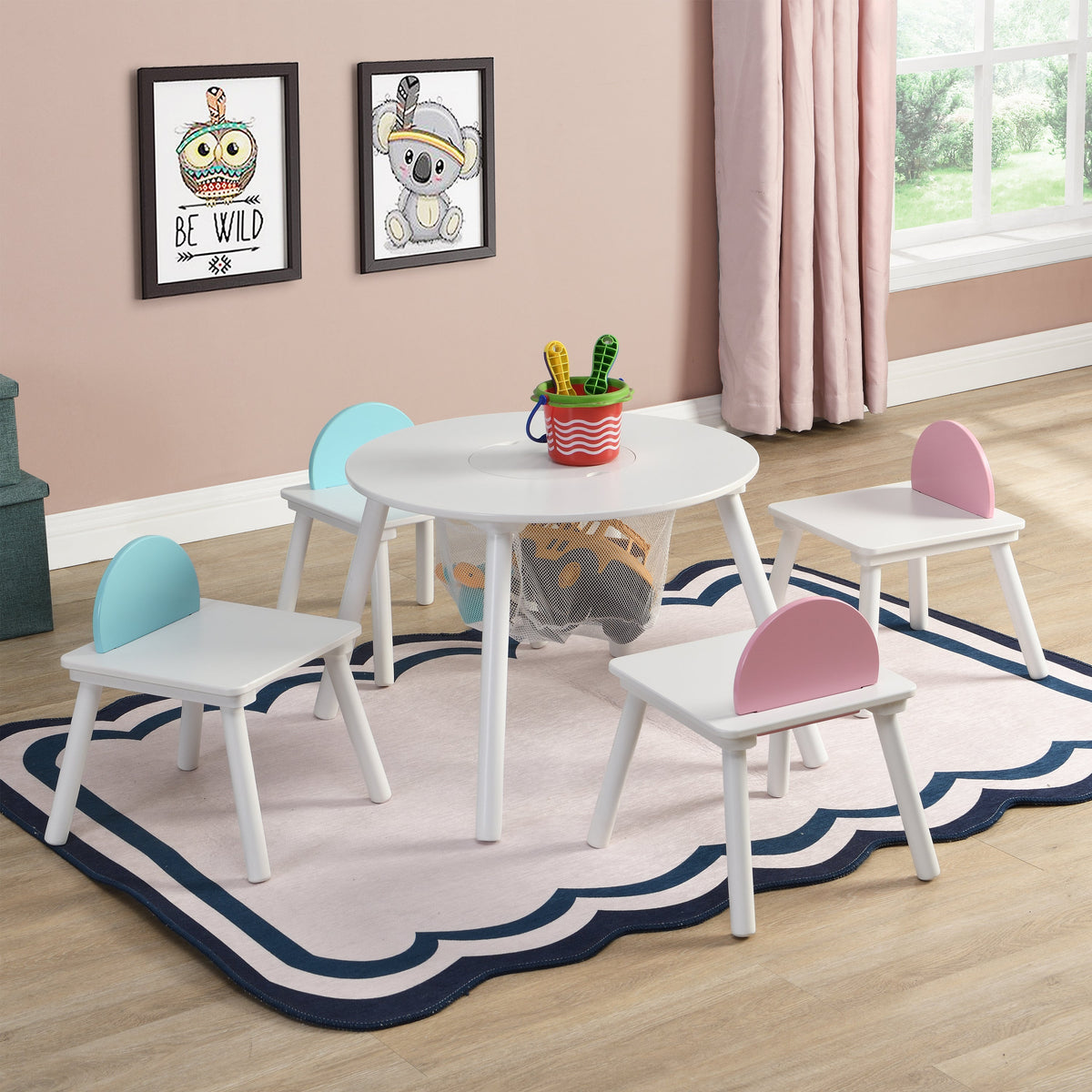 Children's Panel Table with 4 Chairs