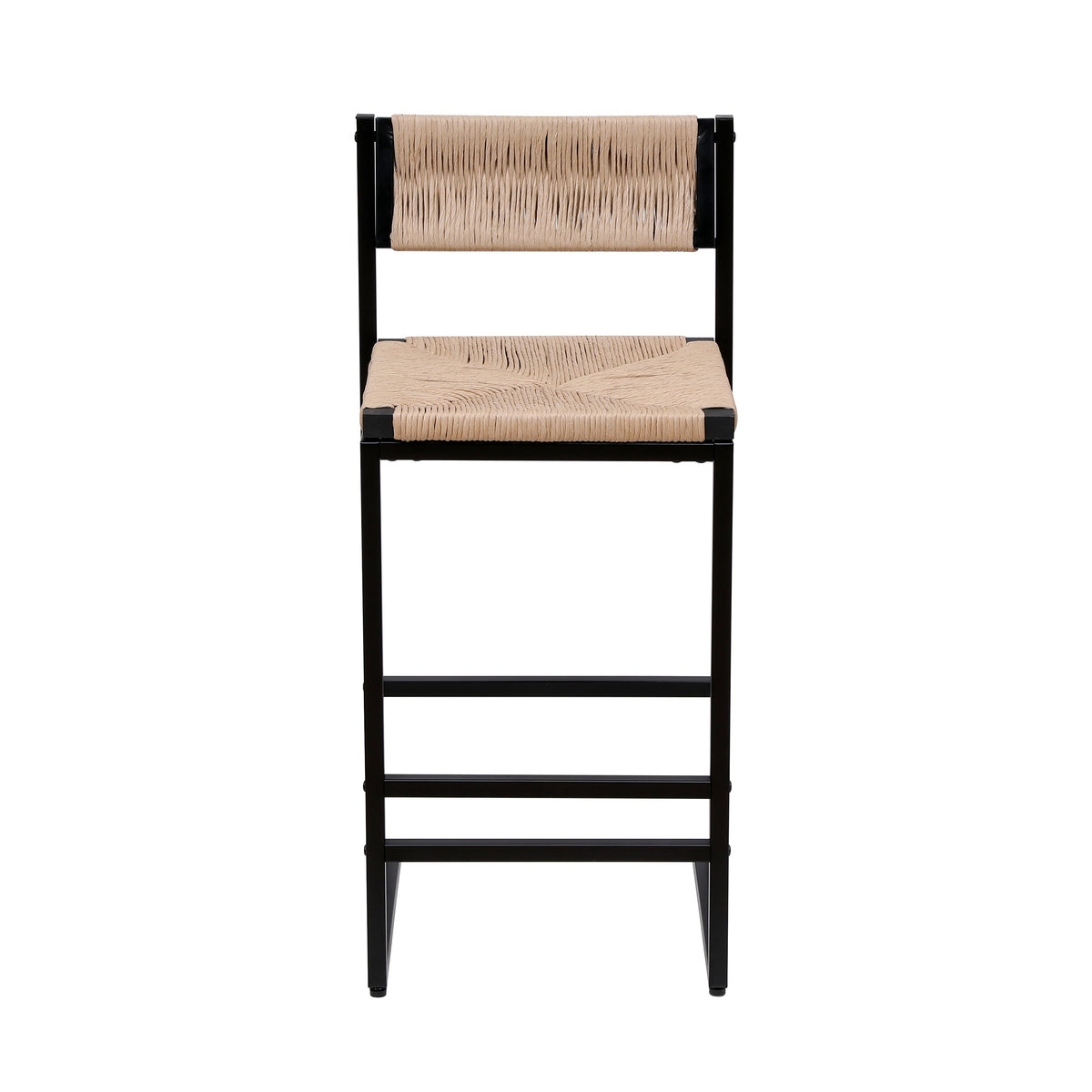 Honey Bar Stools Set of 2 - Paper Rope Weave Dining Chairs