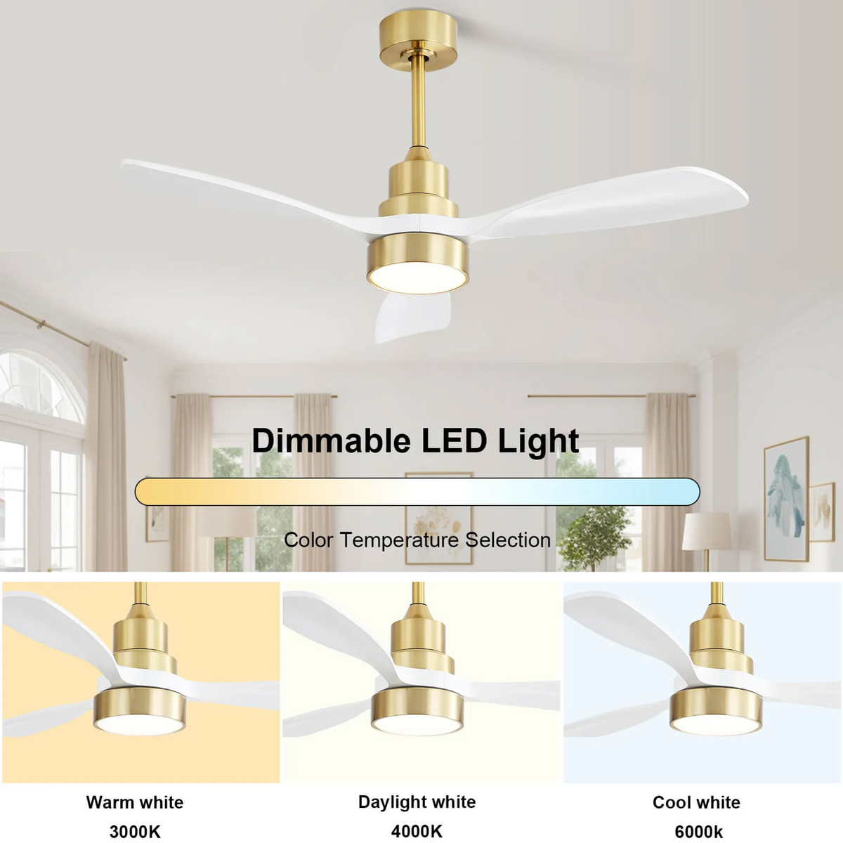48 Inch Modern Ceiling Fan with Lights