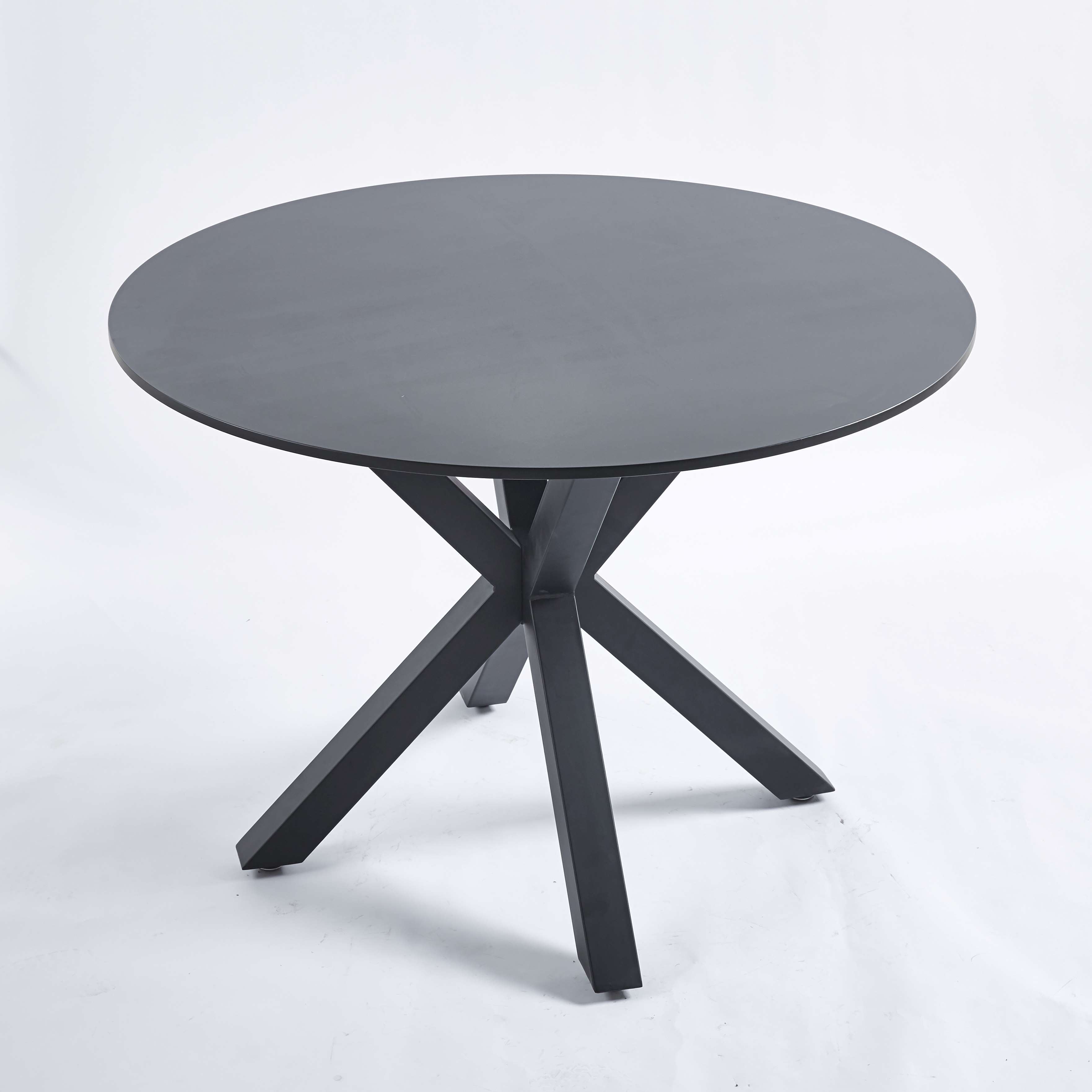 42.1" Black Mid-Century Dining Table for 4-6 People