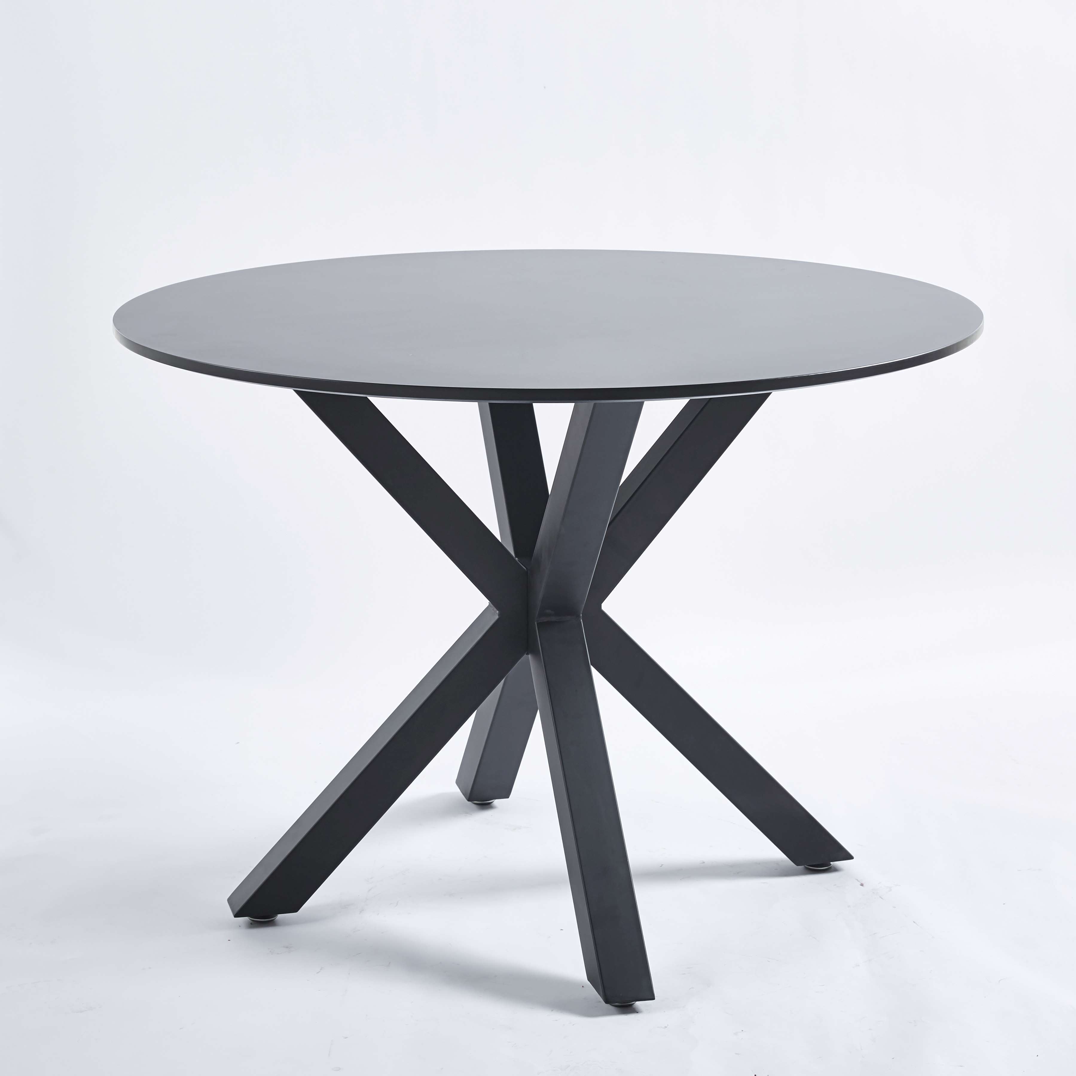 42.1" Black Mid-Century Dining Table for 4-6 People