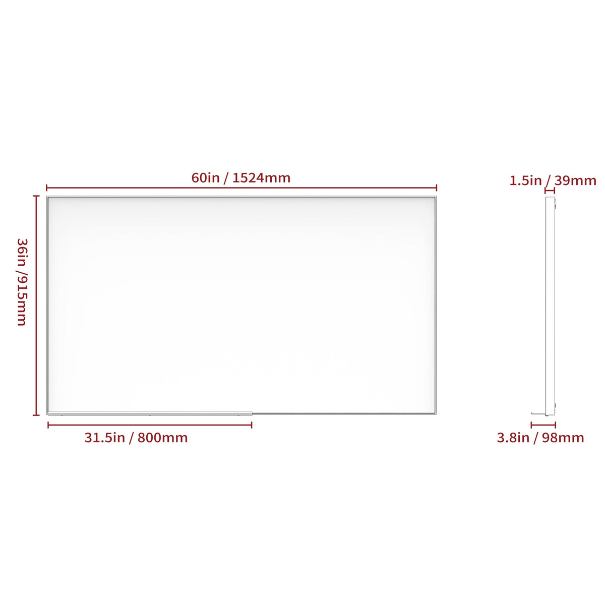 60" x 36" Oversized Modern Rectangle Bathroom Mirror