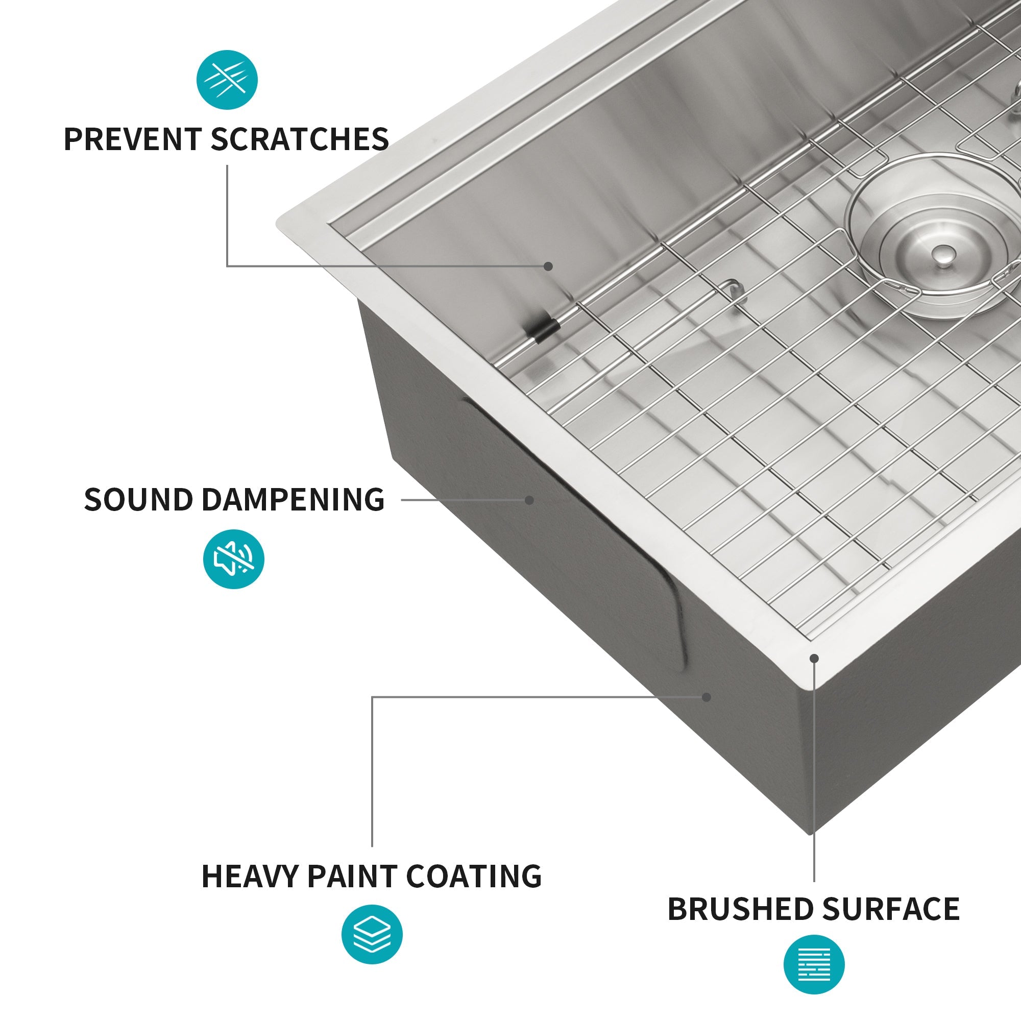 30" Undermount Kitchen Sink - 16 Gauge Stainless Steel