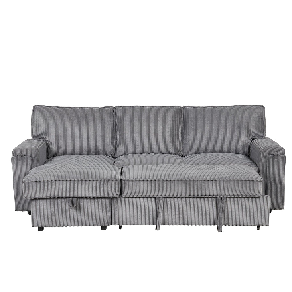 U_STYLE Upholstery Sleeper Sectional Sofa