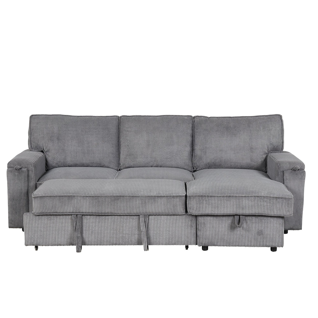 U_STYLE Upholstery Sleeper Sectional Sofa