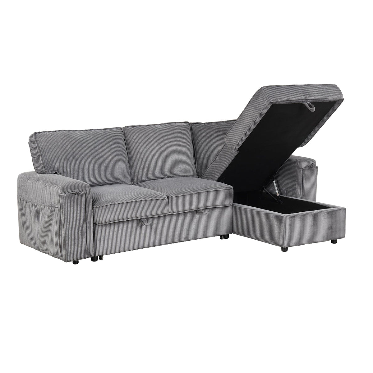 U_STYLE Upholstery Sleeper Sectional Sofa