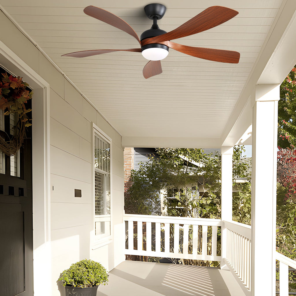 52 Inch Indoor Ceiling Fan With 3 Color Dimmable 5 ABS Blades Remote Control Reversible DC Motor