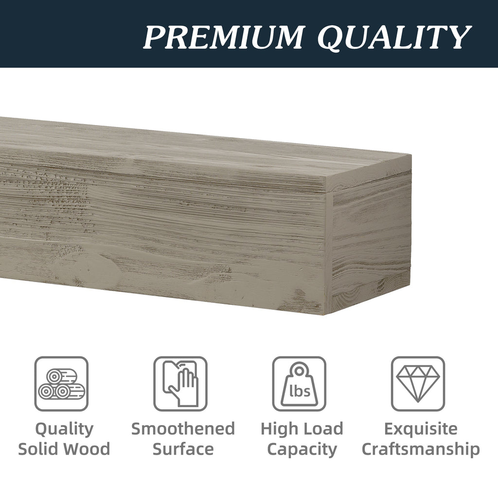72" Rustic Wood Fireplace Mantel