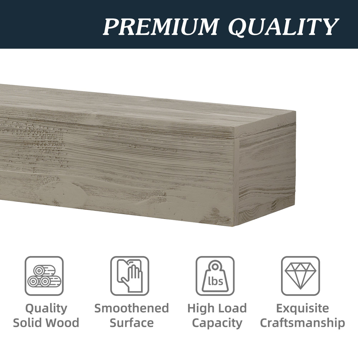 72" Rustic Wood Fireplace Mantel