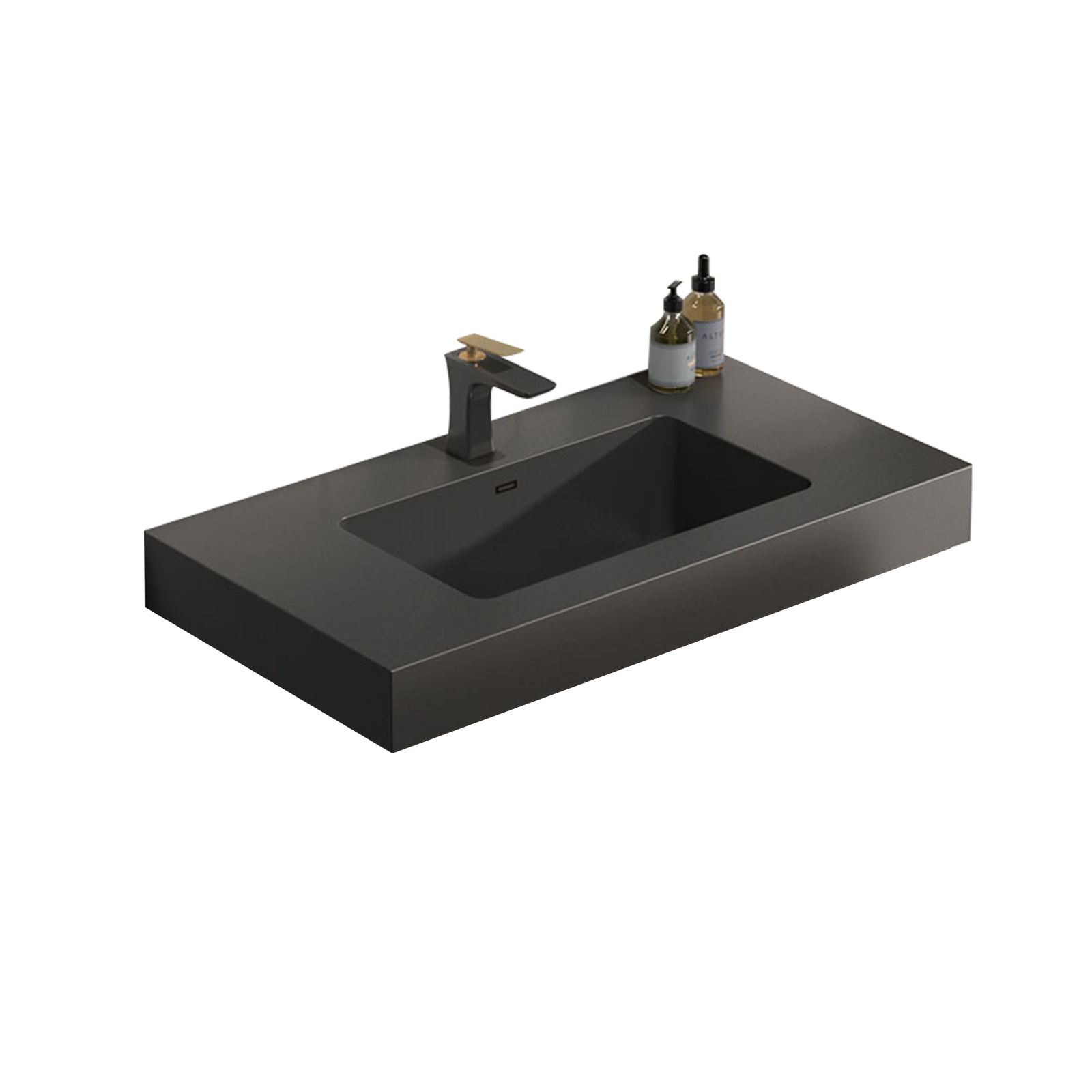 Matte Black Integrated Solid Surface Basin